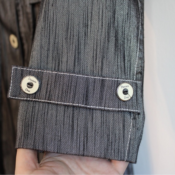 Italian made women’s jacket, textured blue fabric - Picture 6 of 9